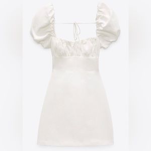 Zara Linen Blend Dress, SMALL